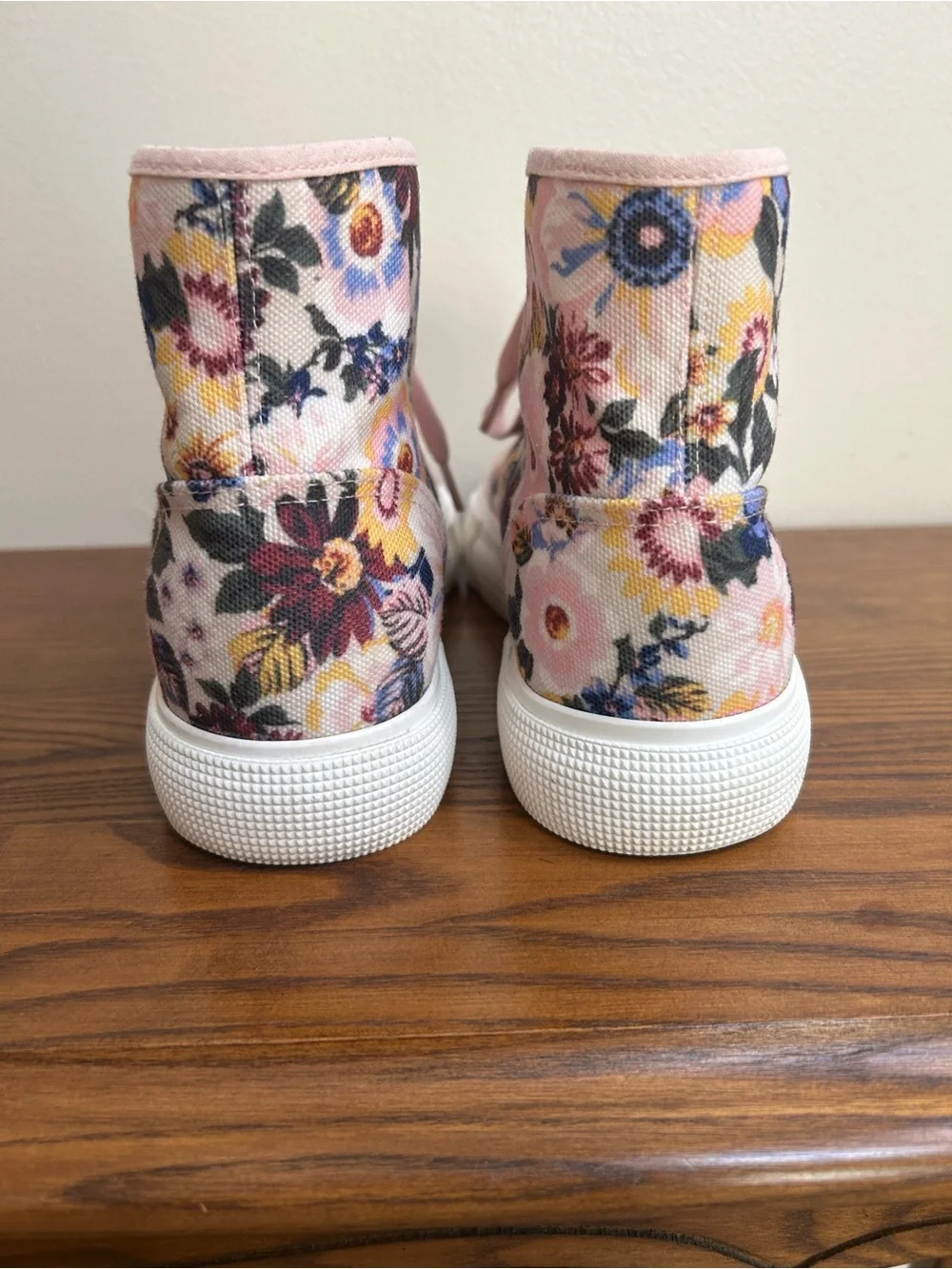 Ayesha Curry Gorgeous Pink Floral High-Top Canvas Sneakers